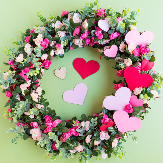 DIY Pink Rose Wreath for Valentine's Day - Design Improvised