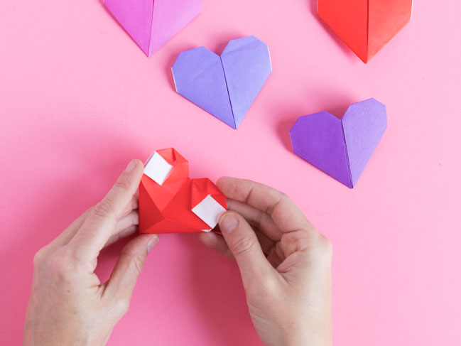 Easy origami heart instructions