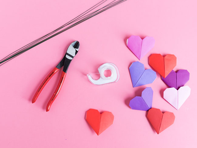 How to Make Simple Paper Heart Flowers