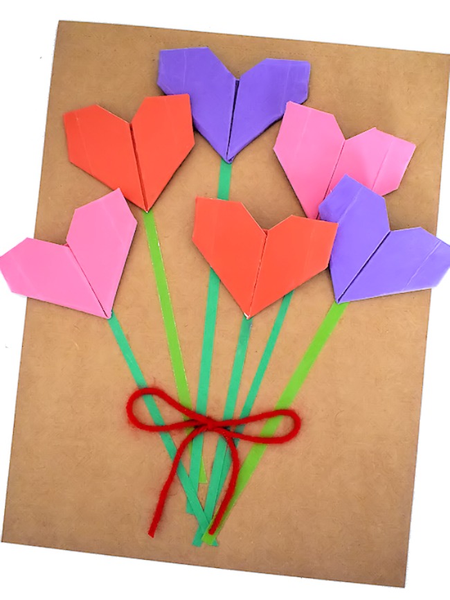 Origami Heart Bouquet Craft