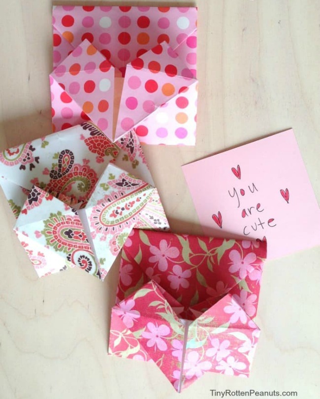 Origami Heart Envelope with Message