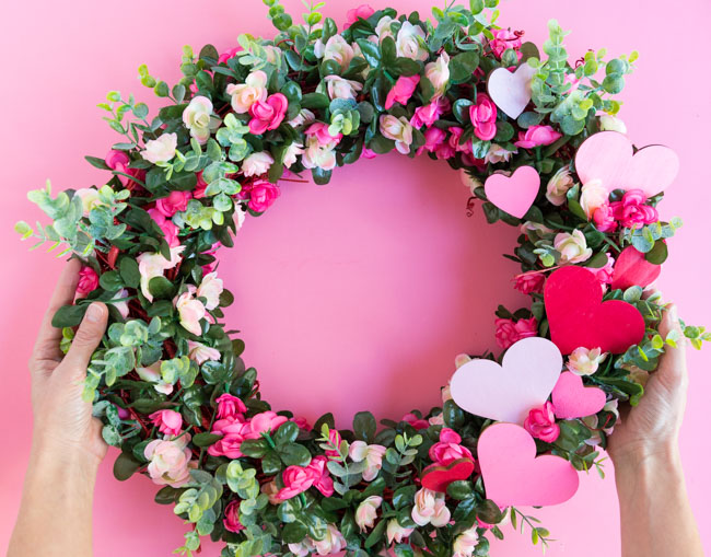 Pink flower wreath tutorial