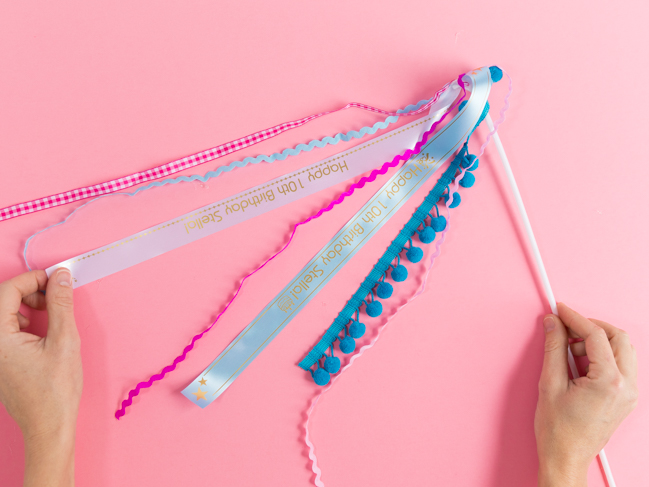 Easy balloon craft with ribbon wand