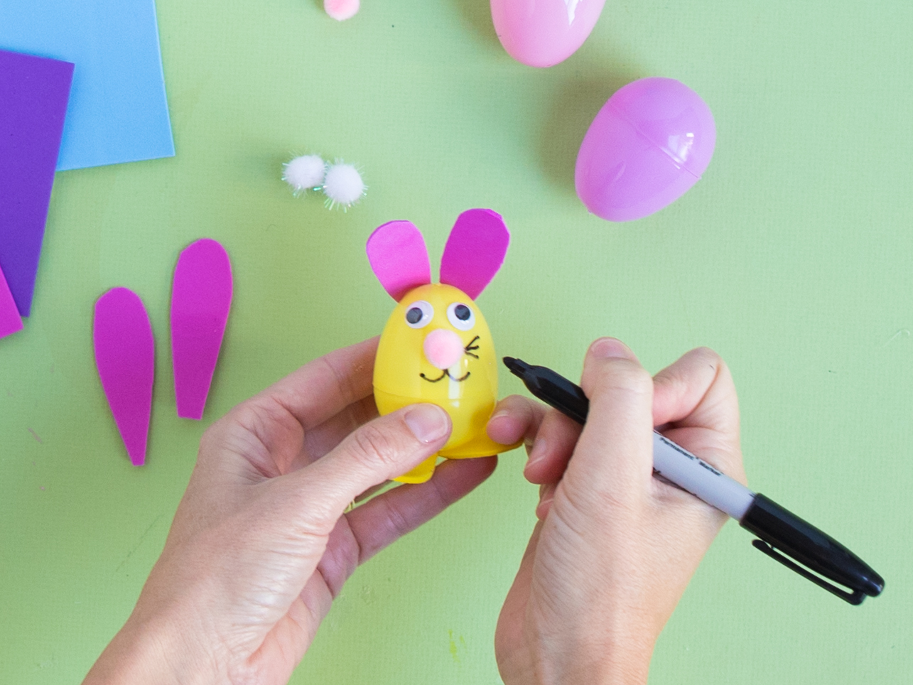 Easter bunny plastic egg craft