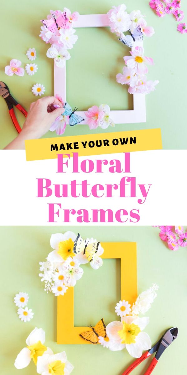 DIY Floral Butterfly Picture Frames