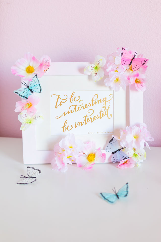 DIY Floral Butterfly Picture Frame