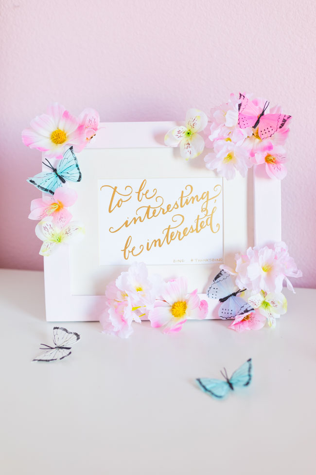 DIY Floral Butterfly Frame - Design Improvised