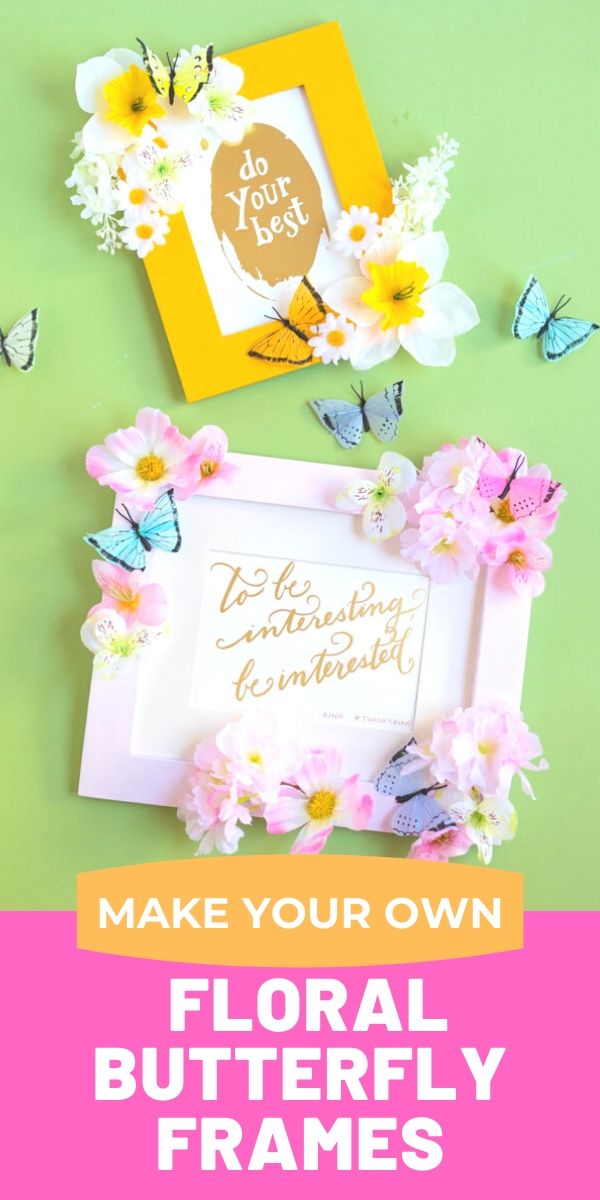 DIY Floral Butterfly Frame - Design Improvised