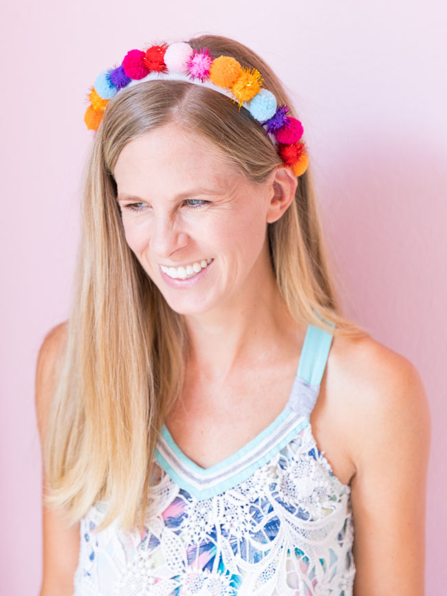 Easy DIY Pom Pom Crown