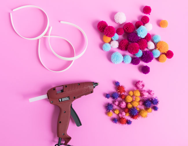 Easy Rainbow Pom Pom Headband Craft - Mama Likes This