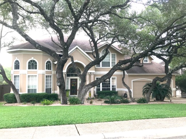 Home exterior makeover before photo