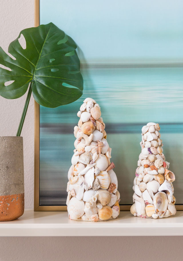 DIY Seashell Decor Cones - Design Improvised