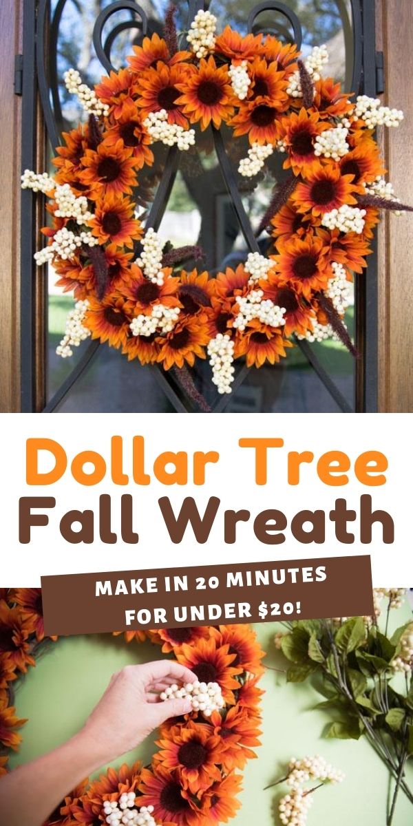 DIY Dollar Tree Fall Wreath for front door