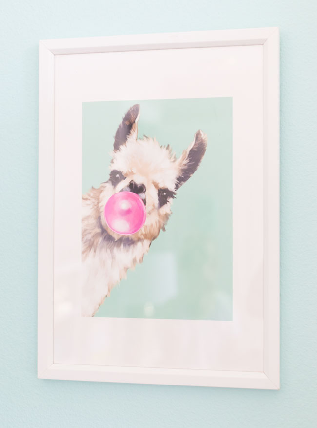 Llama blowing bubbles art