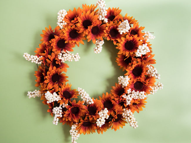 Dollar Tree fall sunflower wreath