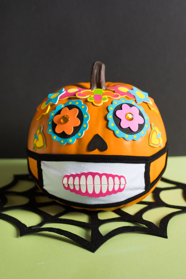 Day of the Dead face mask pumpkin