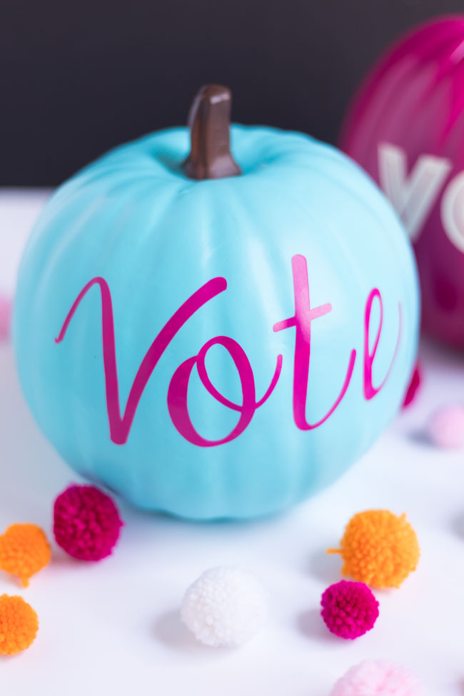 Make a pumpkin to get out the vote with your Cricut machine!