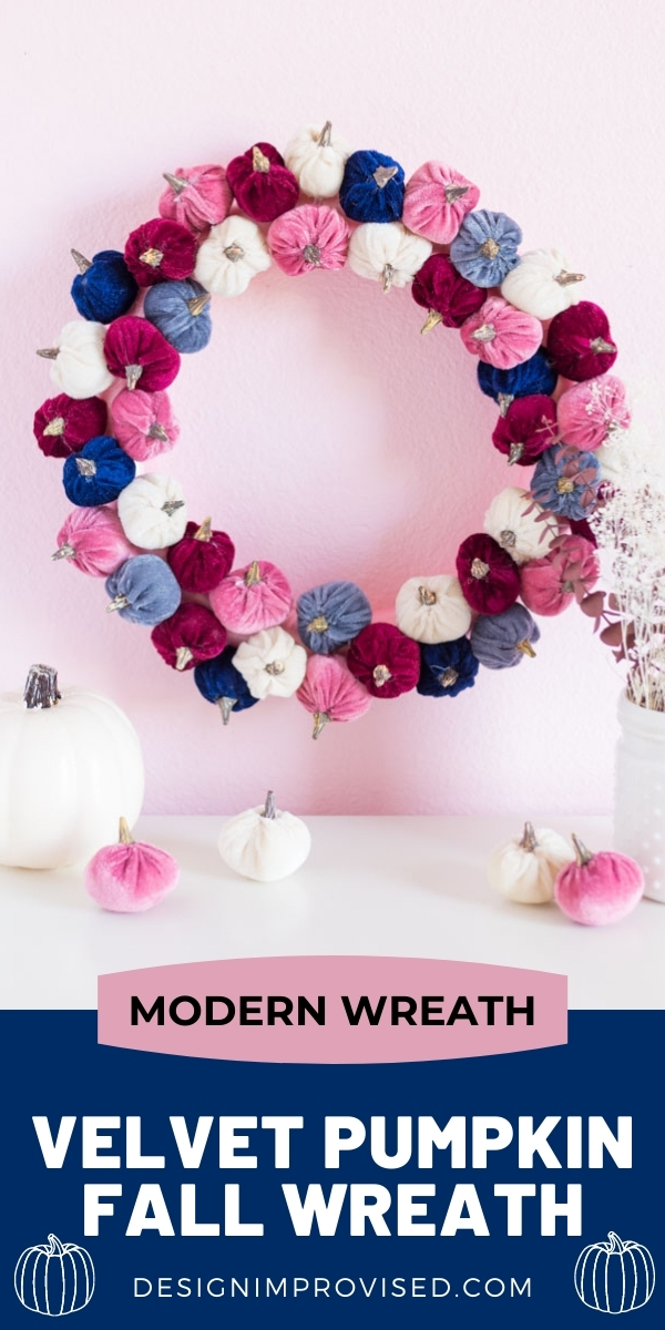 DIY Velvet Pumpkin Wreath