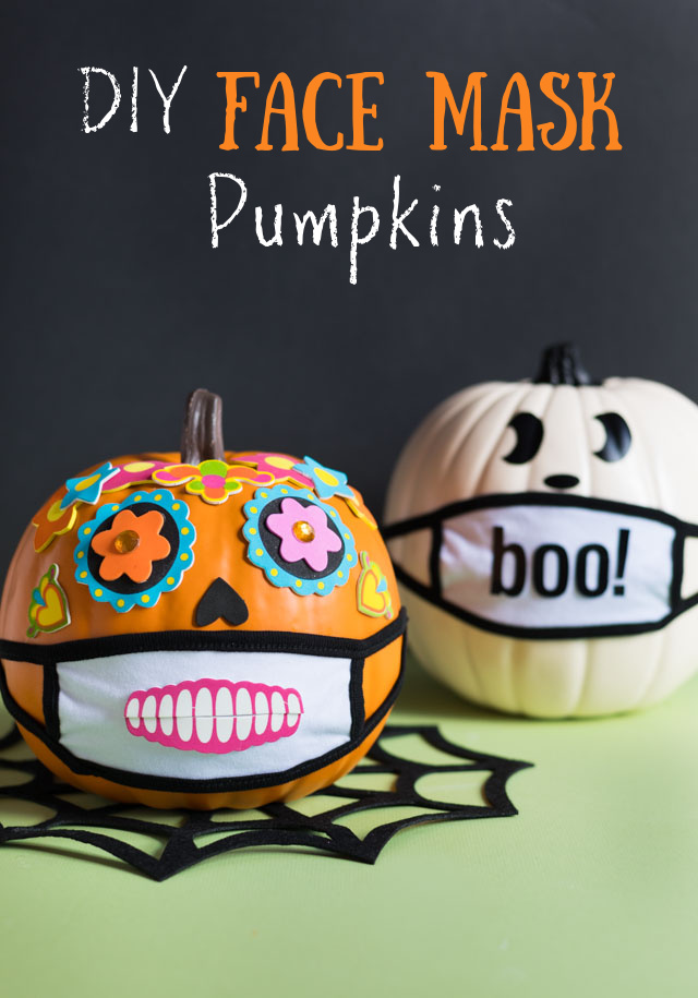 DIY Pumpkin Wearing a Face Mask