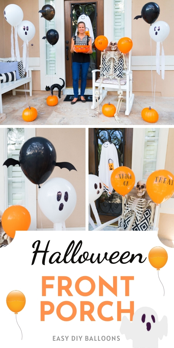 How to decorate your Halloween front porch with balloons