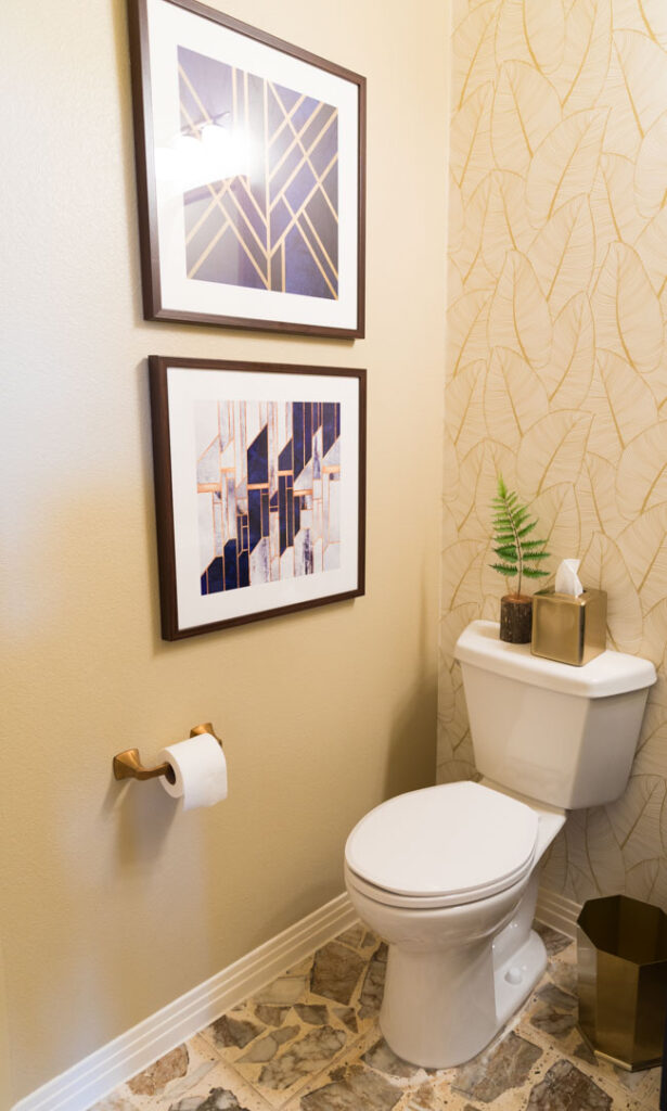 Navy and Gold Powder Room Makeover Reveal! Design Improvised