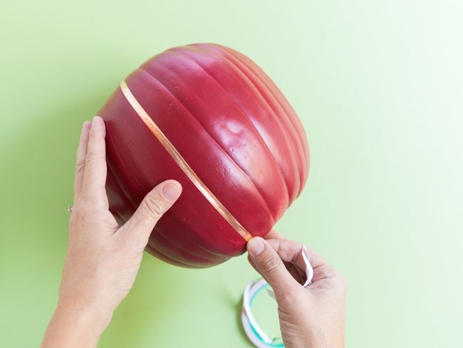 How to decorate a pumpkin with copper foil tape