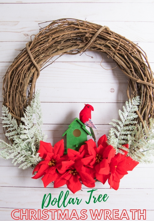 DIY Red and Green Pom-Pom Christmas Wreath - Design Improvised