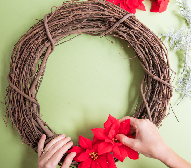 How to make a Dollar Tree poinsettia wreath