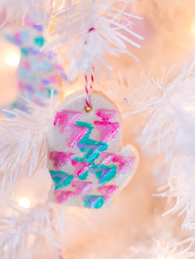 Paint and glitter salt dough ornament