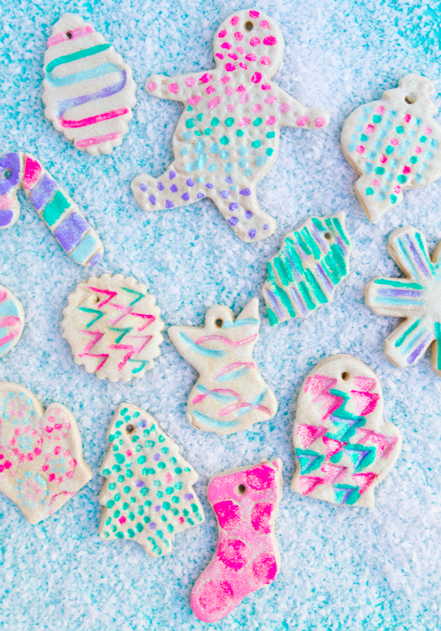 The prettiest glitter salt dough ornaments
