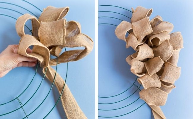 How to make a looped burlap wreath