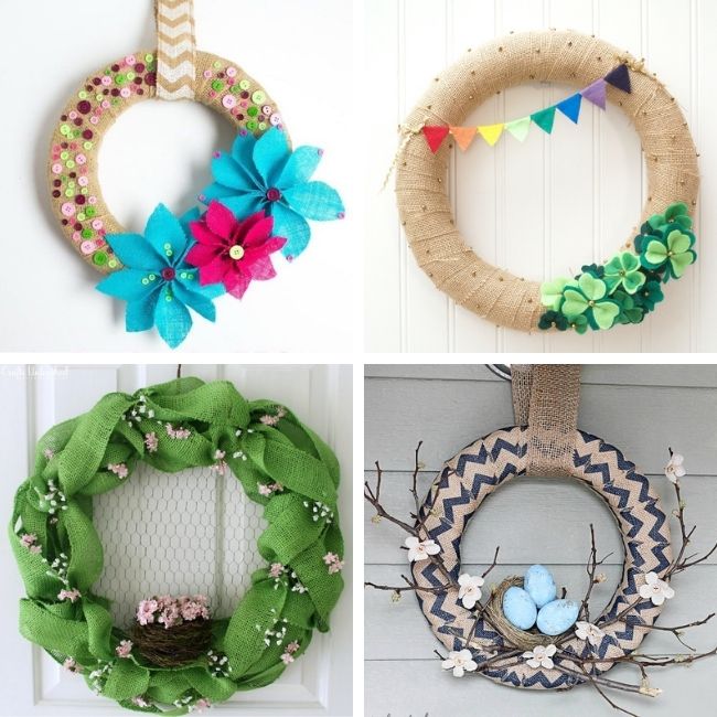 Spring burlap wreath ideas