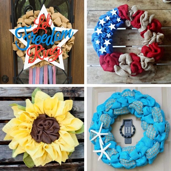 Summer burlap wreath ideas