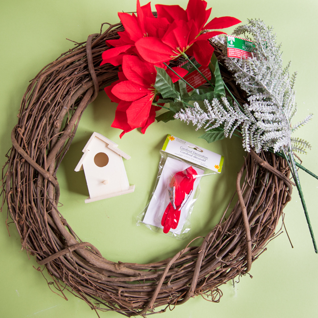Supplies for Dollar Tree Christmas Wreath