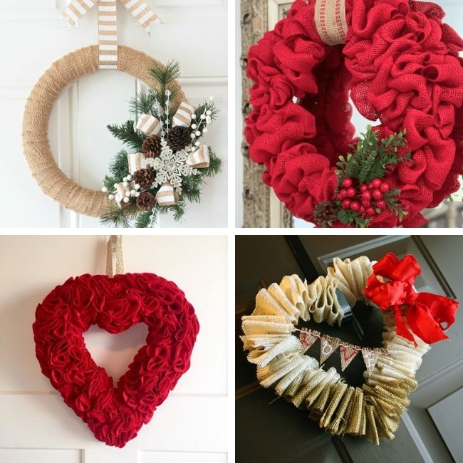 Winter Burlap Wreath Ideas