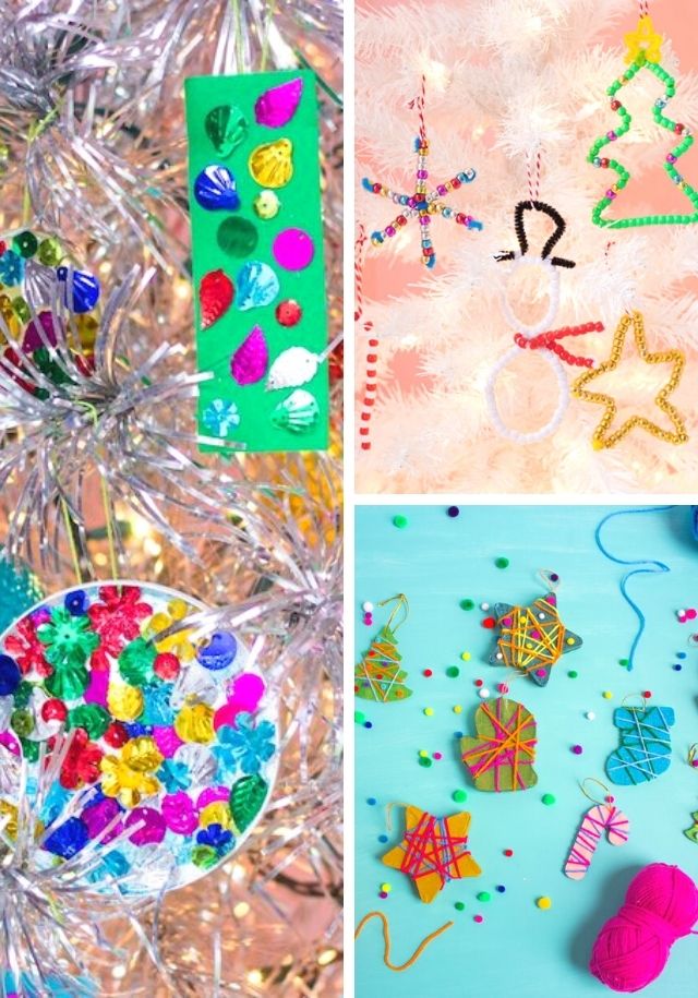 Sparkly Star Wood Slice Ornaments - Kids Craft Room