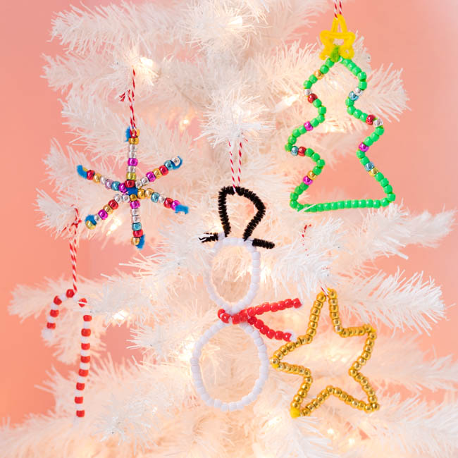 DIY pony bead ornaments