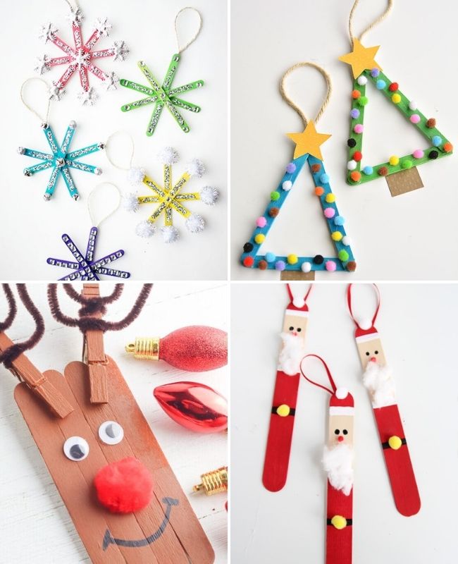 Popsicle stick Christmas ornaments