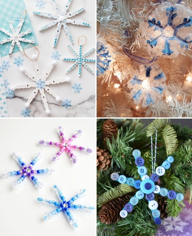 DIY kids snowflake ornaments