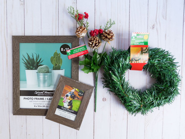 Supplies for Dollar Tree Christmas picture frames