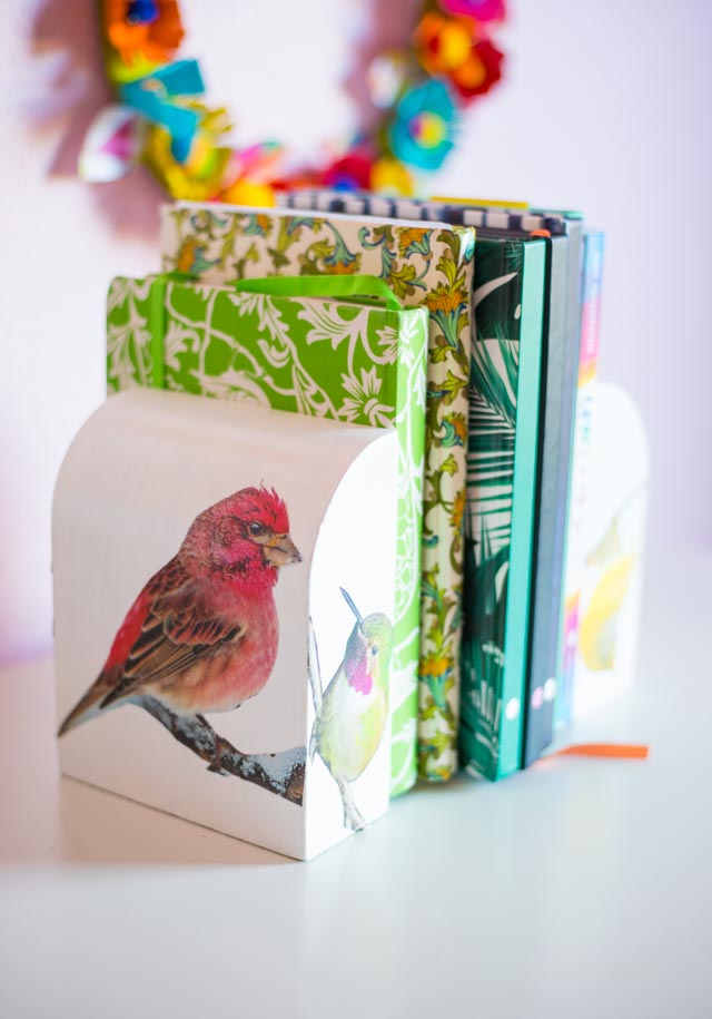 DIY Bird Bookends