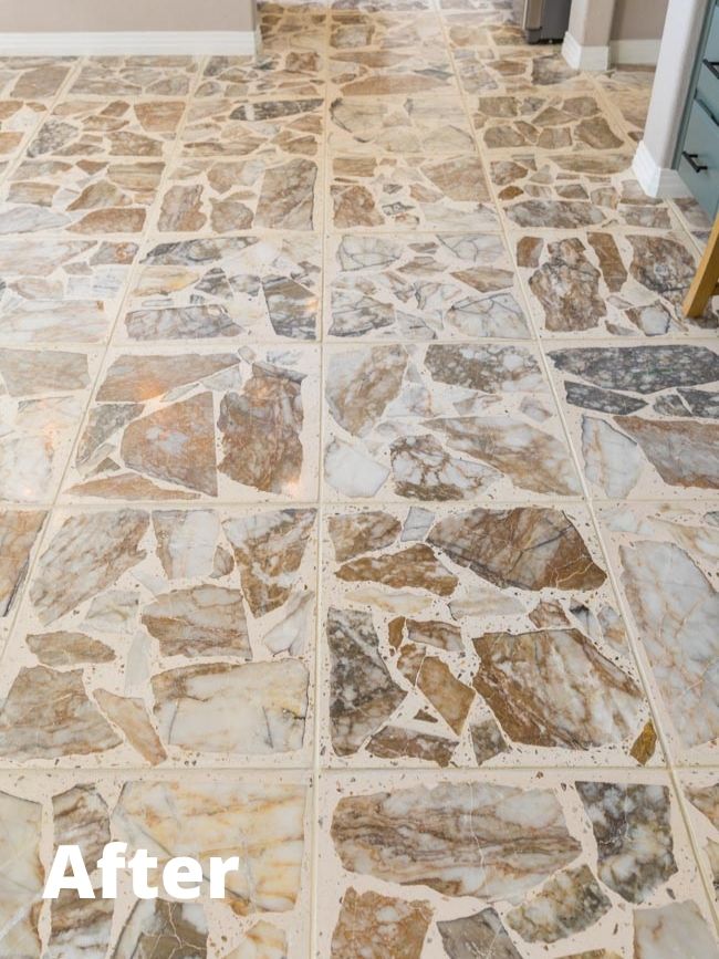 How We Refinished Our Tile Floors with Marblelife - Design Improvised