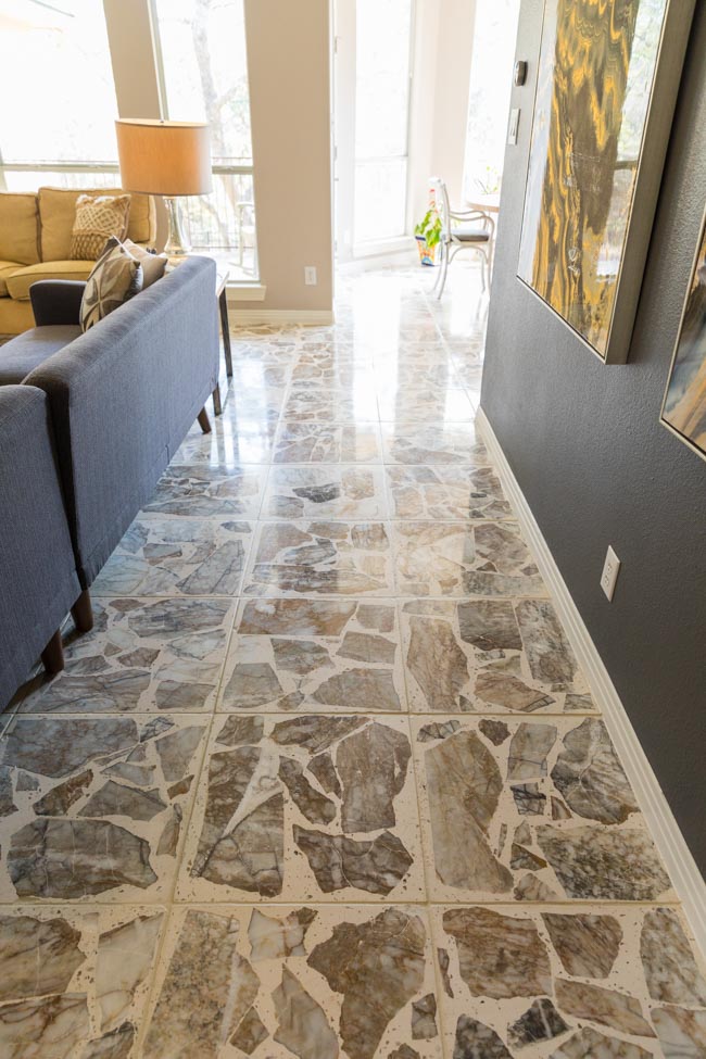 How We Refinished Our Tile Floors With, Faux Stone Flooring Ideas
