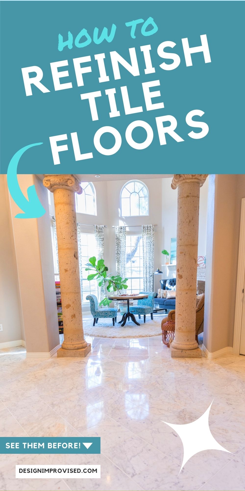 How We Refinished Our Tile Floors with Marblelife Design Improvised