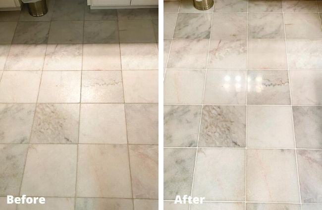 Marblelife tile floor refinishing before and after