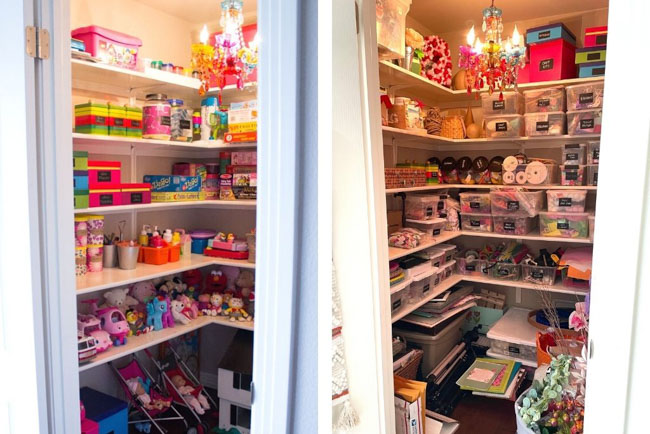 Toy closet and craft supply closet