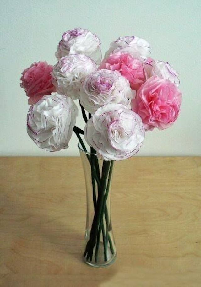 DIY tissue paper flowers