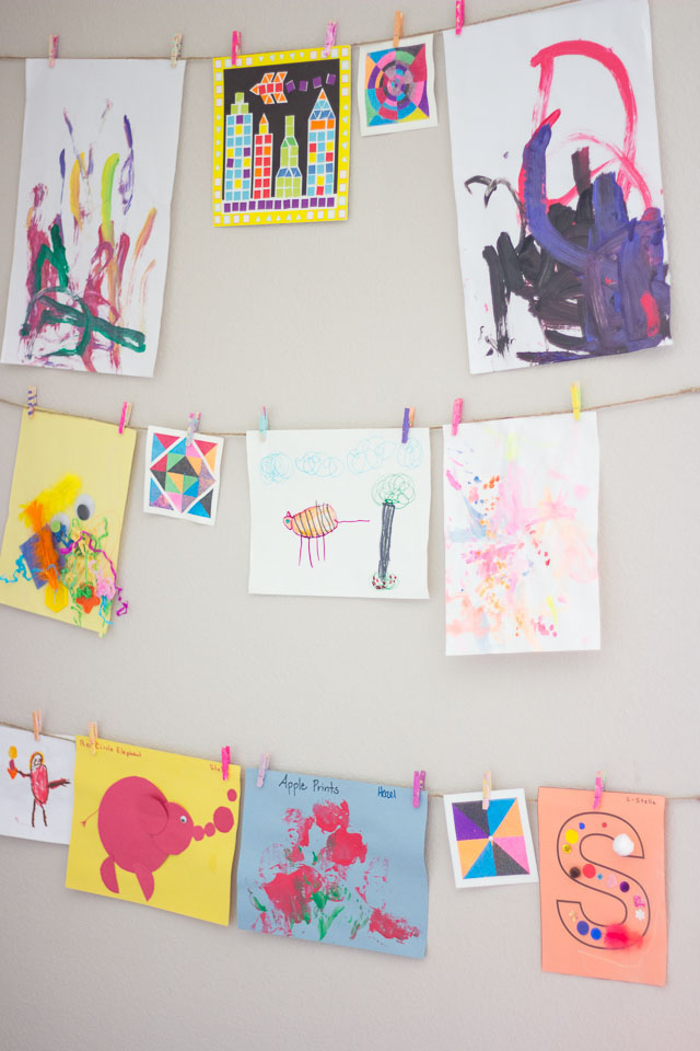 Kids Art Display Wall Hanging Idea