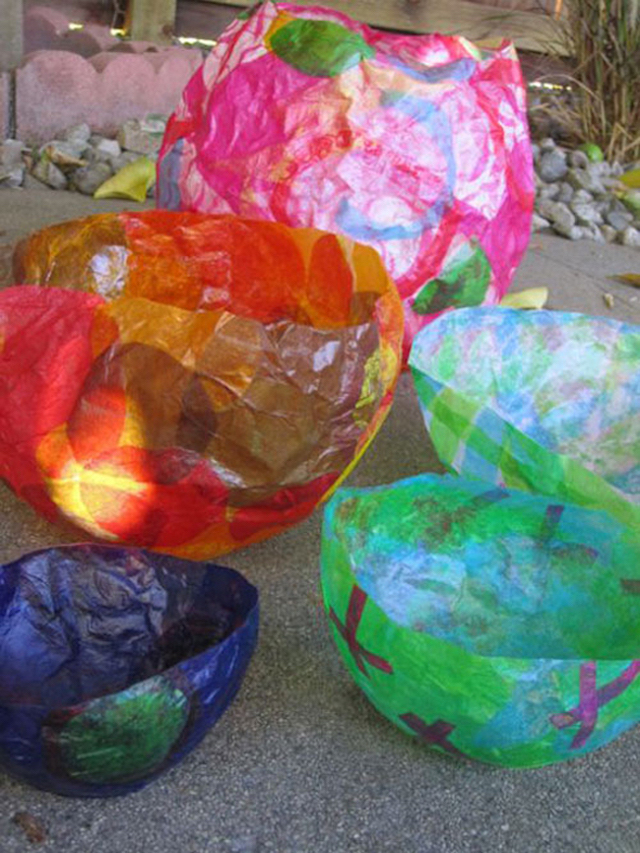 Make Tissue Paper Bowls, Easy, Inexpensive Craft