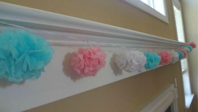 DIY tissue pom-pom garland